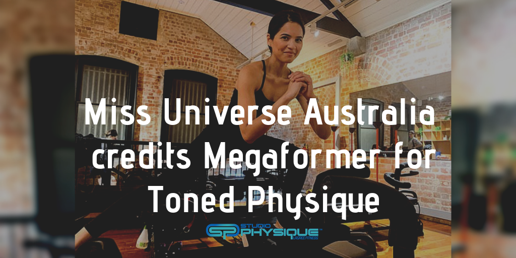 miss universe working out on a megaformer